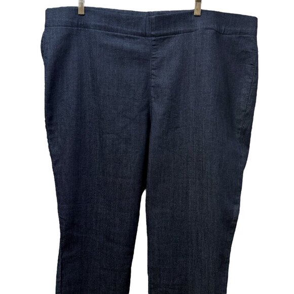 NYDJ Ankle Jeans Plus Size 22W Blue Stretch Dark Denim Lift Tuck Pull on - Picture 3 of 12